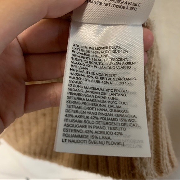 NWT H&M Beige Knit Pullover Hoodie - Picture 9 of 11